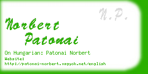 norbert patonai business card